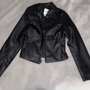 Abercrombie Slim Zip Vegan Leather Jacket